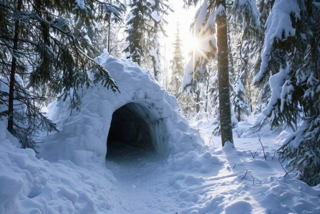 آموزش ساخت پناهگاه اضطراری در برف