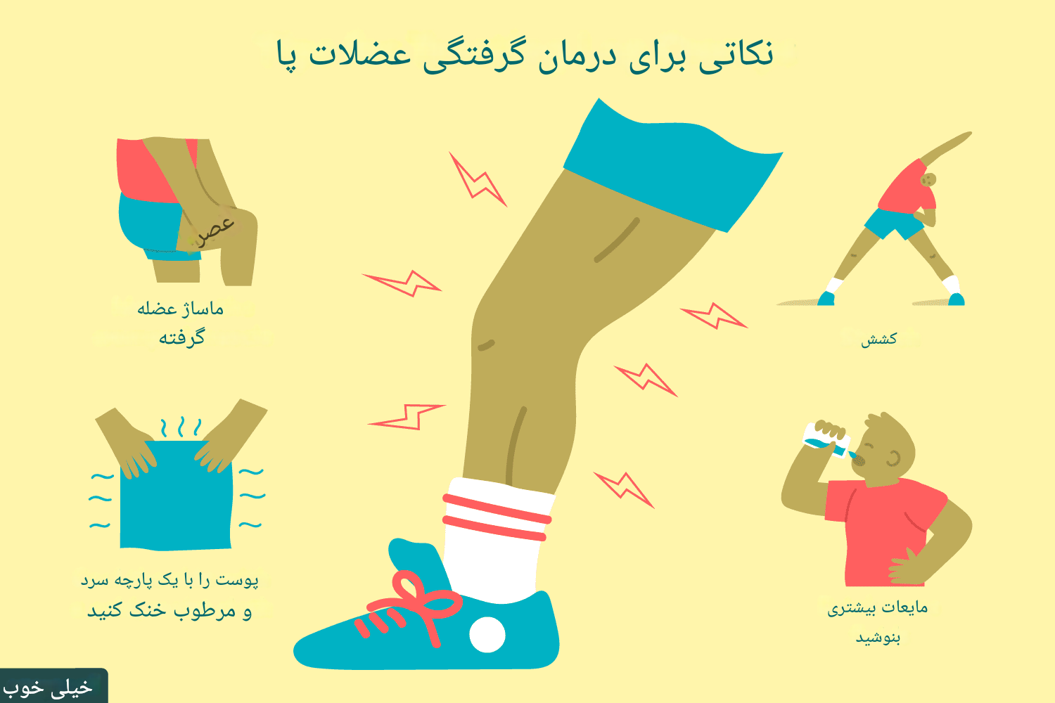 علت گرفتگی عضلات پا چیست؟