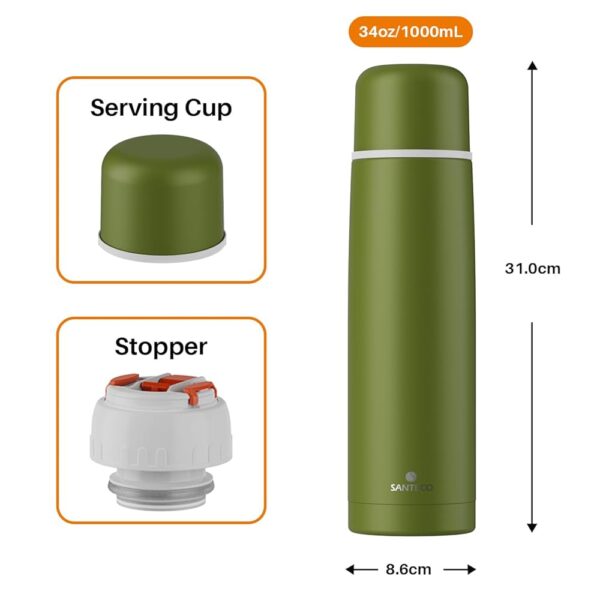 فلاسک دوجداره سانتکو 1000 میلی لیتری مدل AOSTA کد HB-1000(WC)